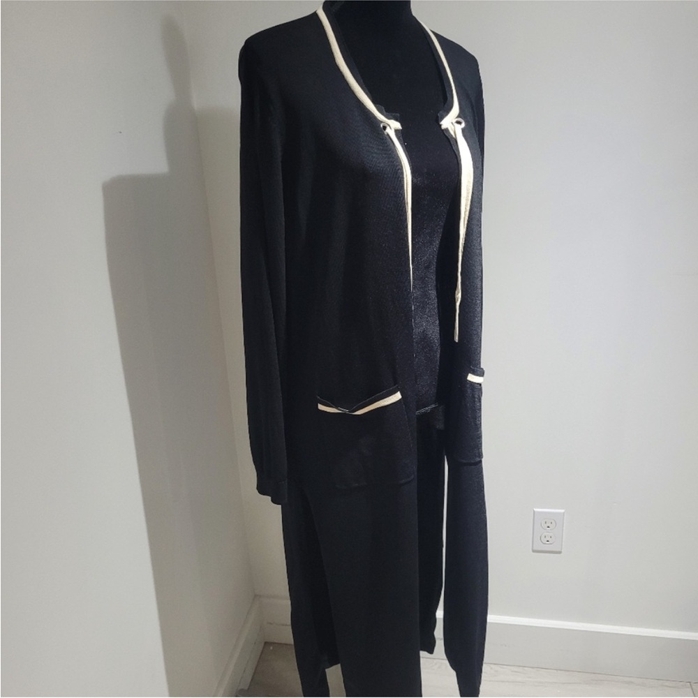 Jacques Vert contrast trim duster cardigan career wear